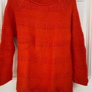 Old Navy Sweater Halloween Orange Loose Knit Long Sleeve Size Large